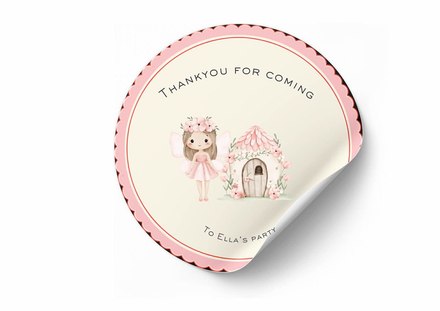 Thankyou For Coming To My Party Round Peel & Stick Stickers