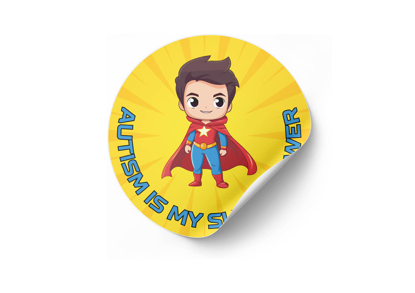 Autism Is My Superpower Round Peel & Stick Stickers