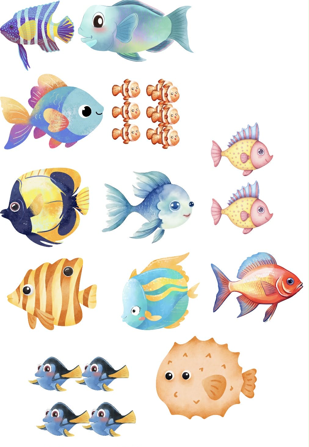 Oh-fish-ally Themed Sticker Set Up