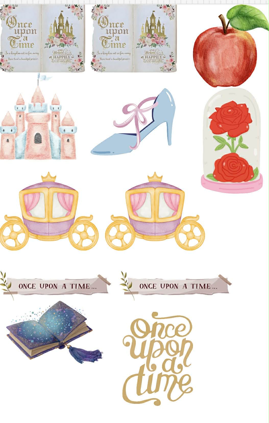 Once Upon A Time Themed Sticker Set Up