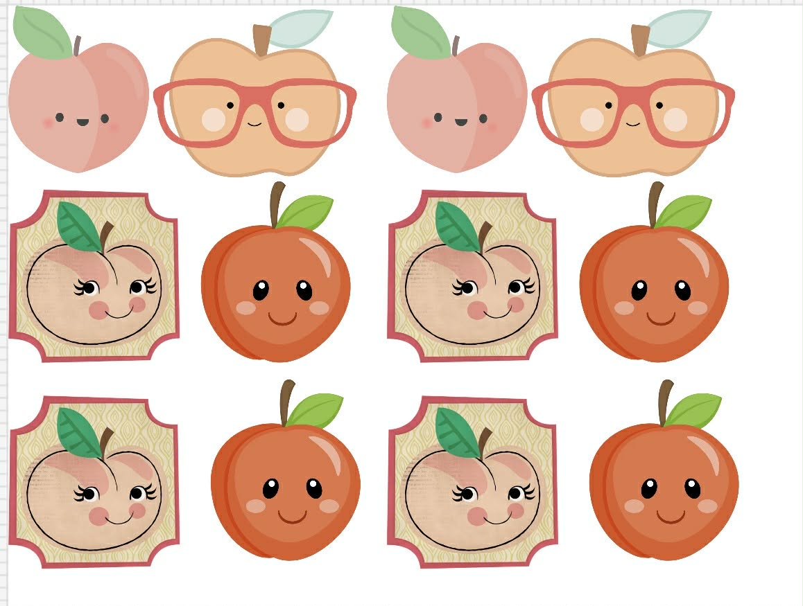 Sweet Little Peach Themed Sticker Set Up