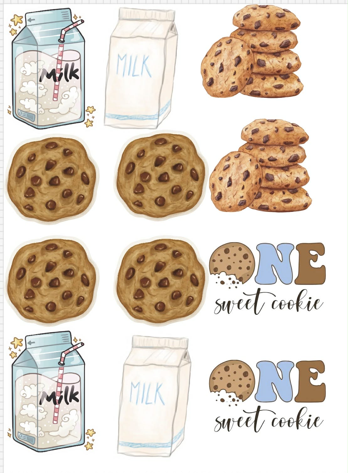 One Sweet Cookie Themed Sticker Set Up