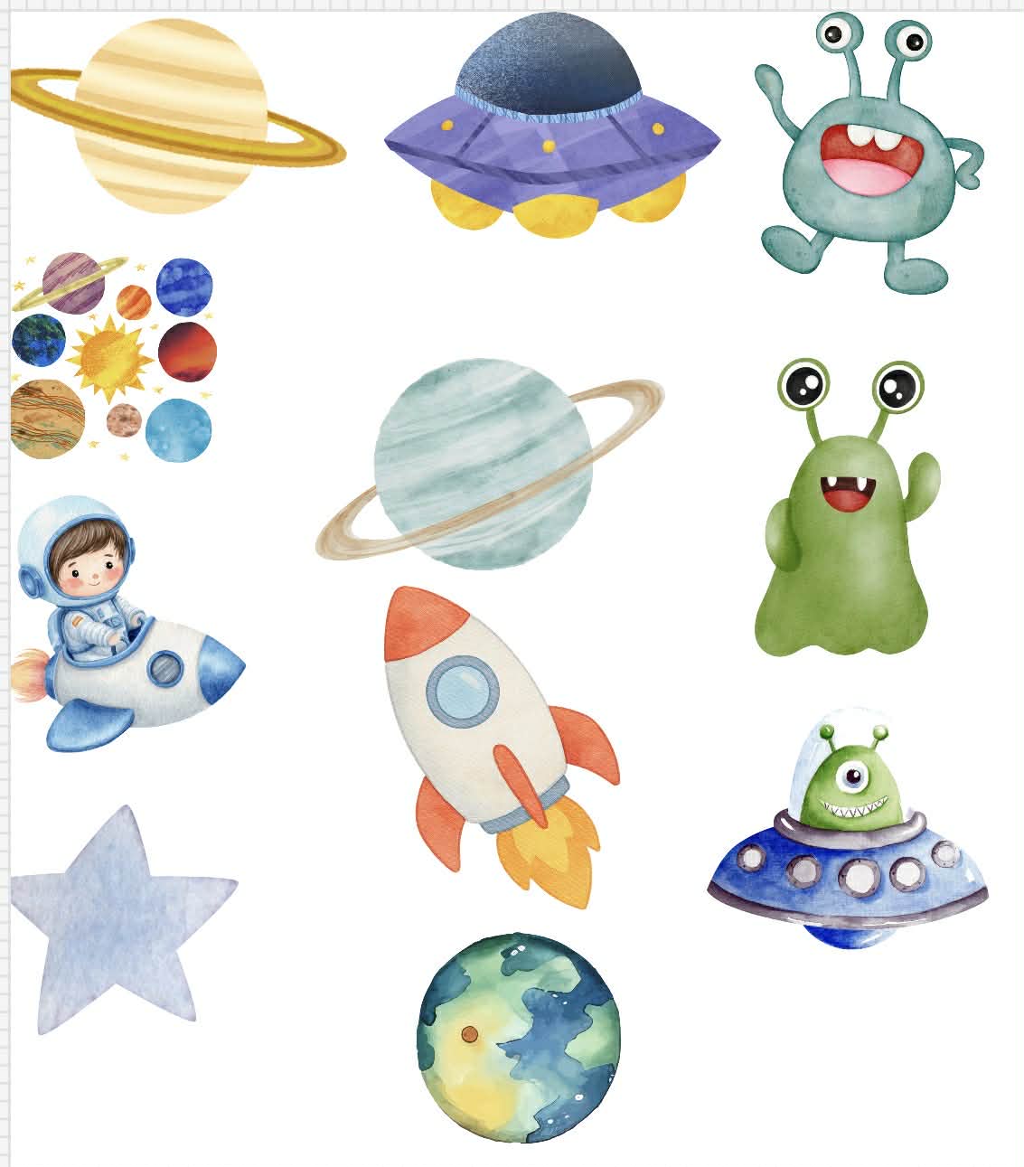 Space Themed Sticker Set Up