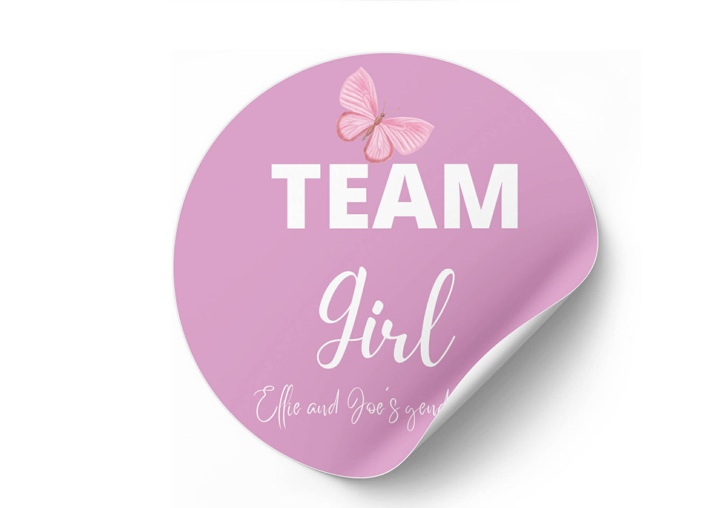 Gender Reveal Team Choice Round Peel & Stick Stickers