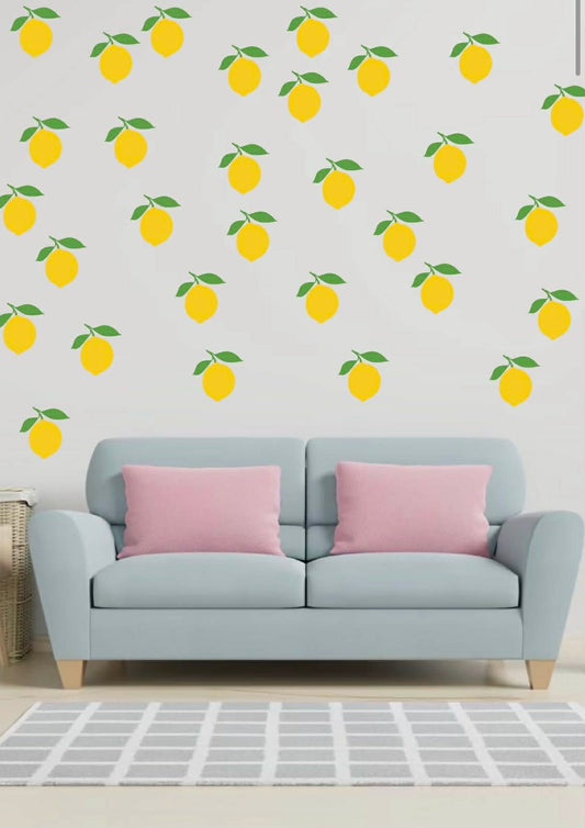 Set of 16 Lemon Themed Vinyl Decals