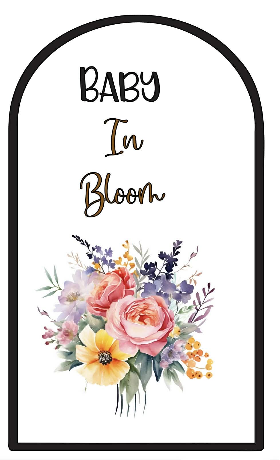 Baby In Bloom Arch Board Vinyl & Sticker Set Up