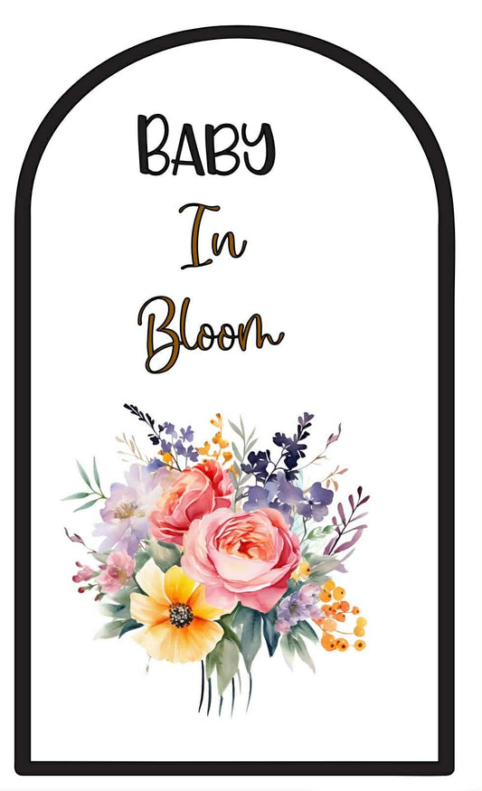 Baby In Bloom Arch Board Vinyl & Sticker Set Up