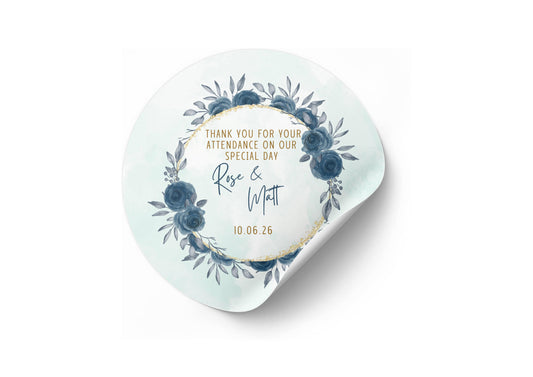 Thankyou For Wedding Attendance Round Peel & Stick Stickers