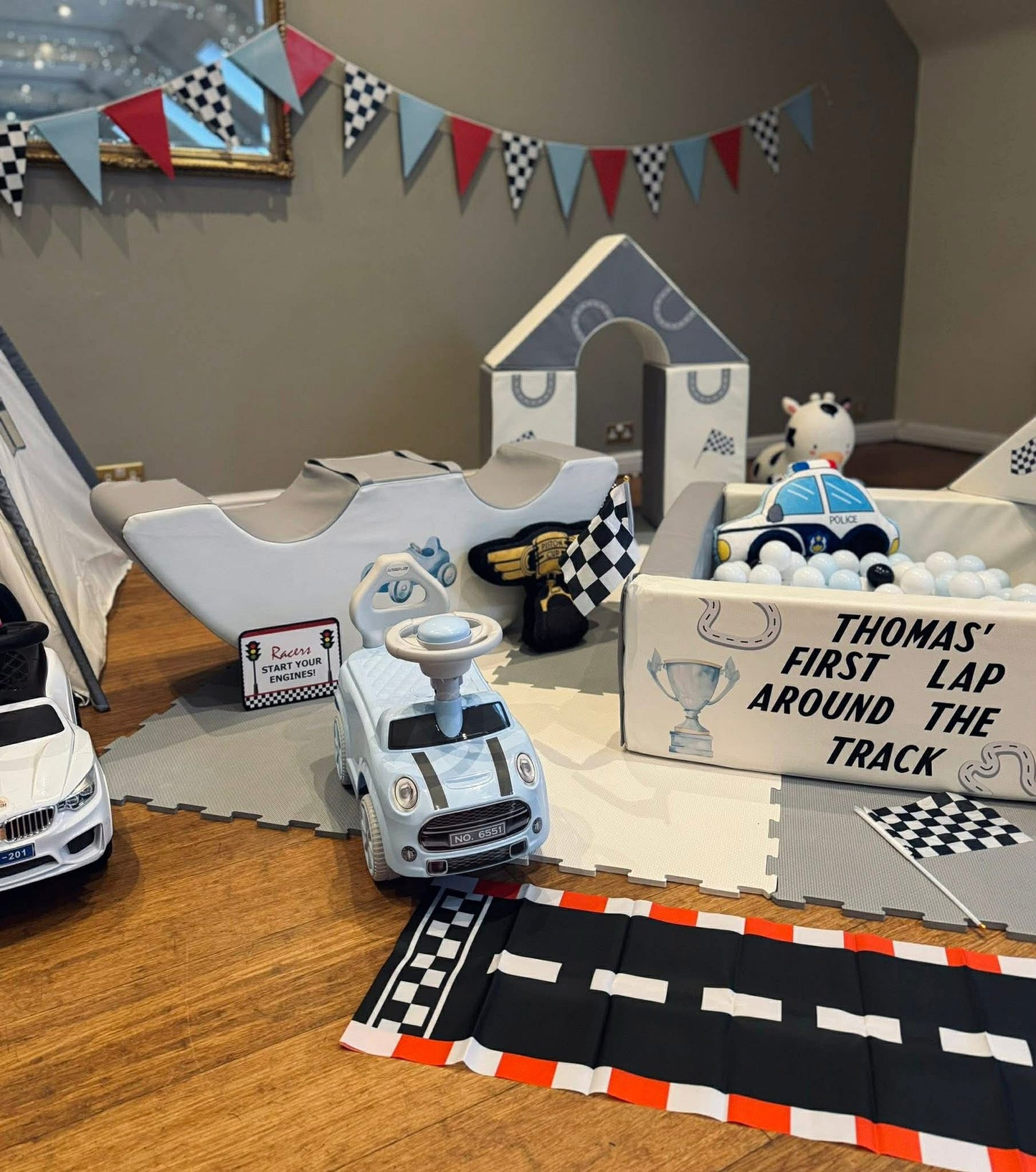 Racing Car Themed Sticker Set Up