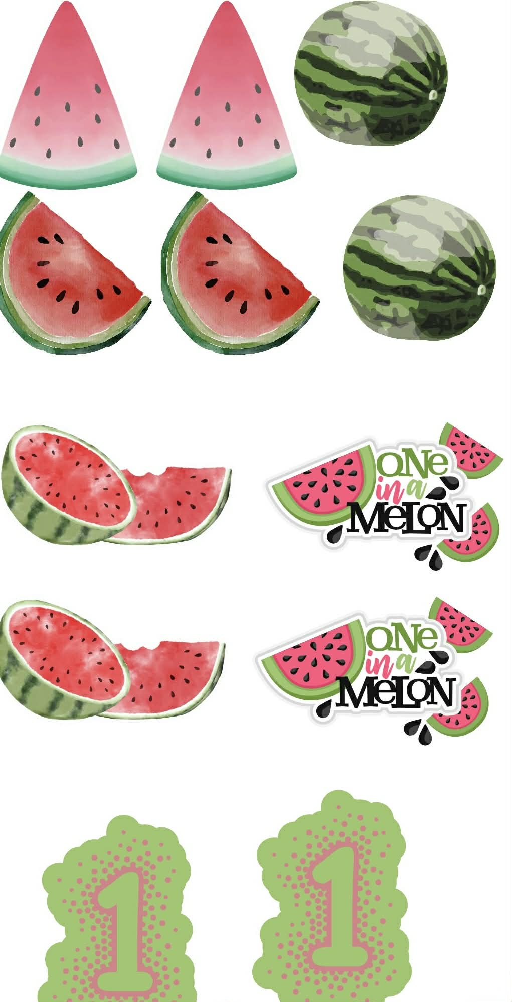 One In A Melon Themed Sticker Set Up