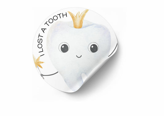 Tooth Fairy- I Lost A Tooth Round Peel & Stick Stickers