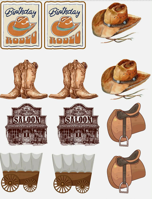 First Rodeo Themed Sticker Set Up