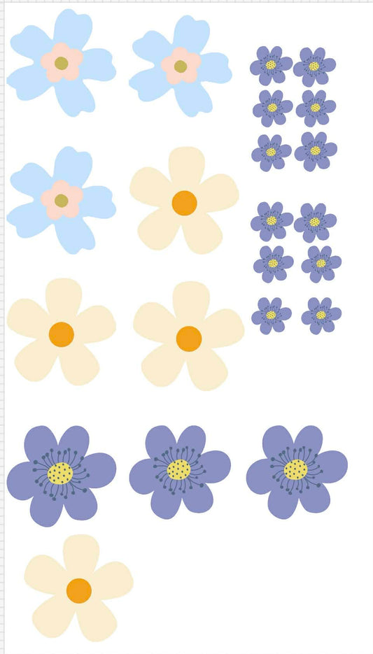 Floral Themed Sticker Set Up