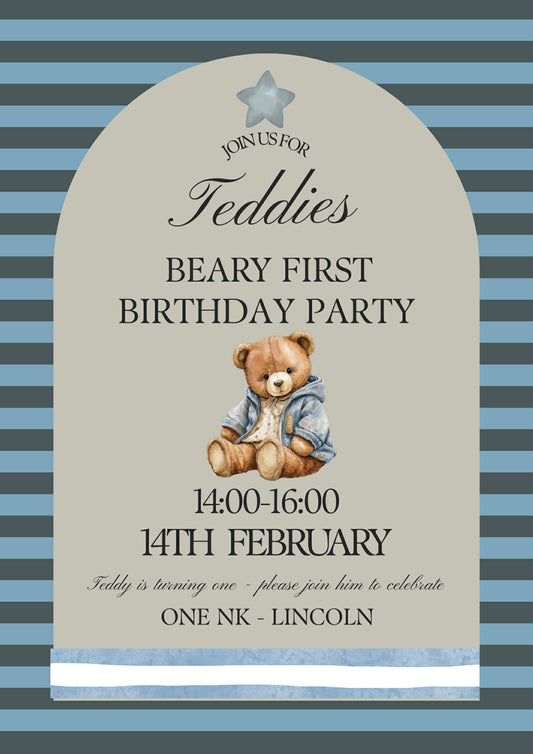 Bear Themed Party Invitations