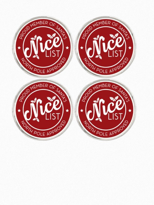 Nice List Round Peel & Stick Stickers