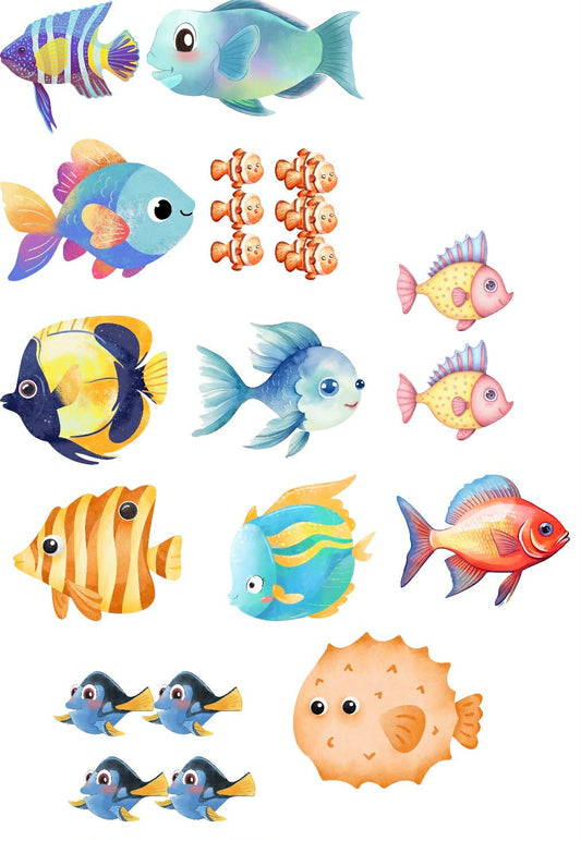 Oh-fish-ally Themed Sticker Set Up