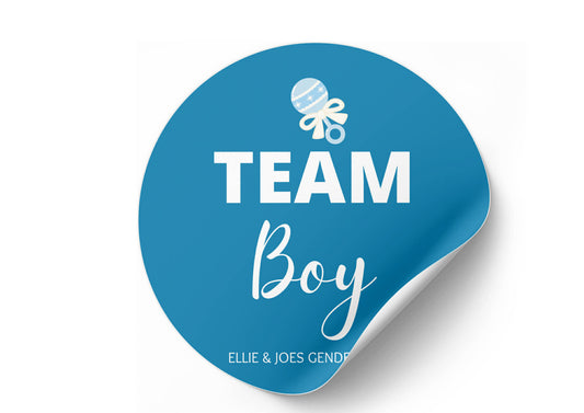 Gender Reveal Team Choice Round Peel & Stick Stickers