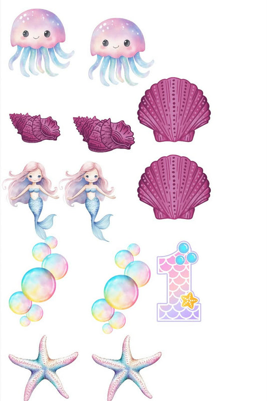 Under The Sea Themed Sticker Set Up