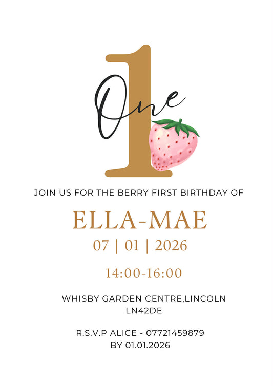 Berry Themed Party Invitations