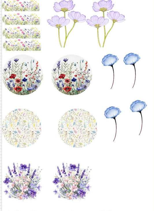 Little Wildflower Themed Sticker Set Up