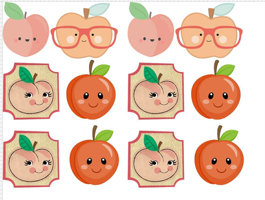 Sweet Little Peach Themed Sticker Set Up