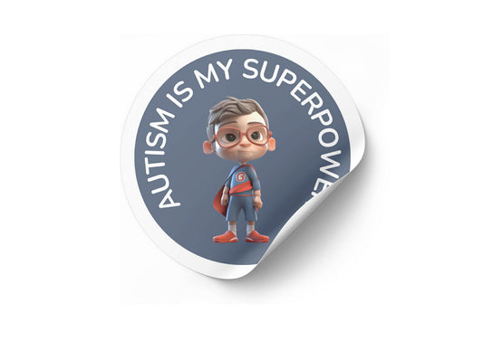 Autism Is My Superpower Round Peel & Stick Stickers