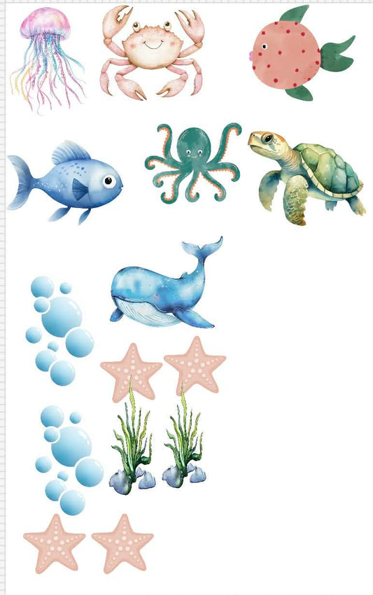 Under The Sea Themed Sticker Set Up