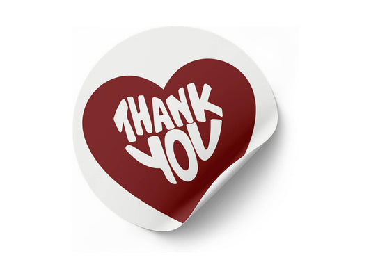 Thankyou Round Peel & Stick Stickers