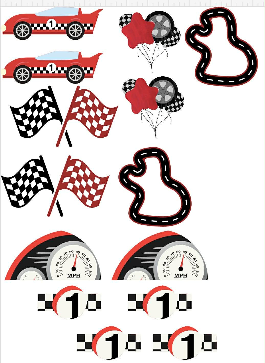Racing Car Themed Sticker Set Up