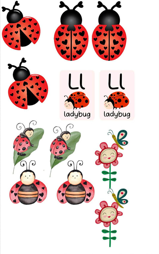 Ladybug Themed Sticker Set Up