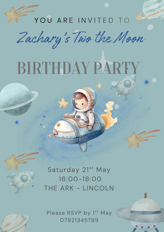 Space Themed Party Invitations