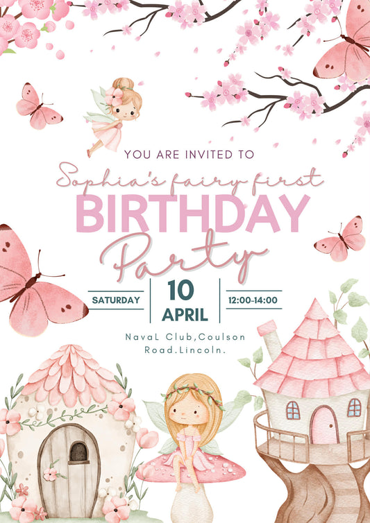Fairy Themed Party Invitations