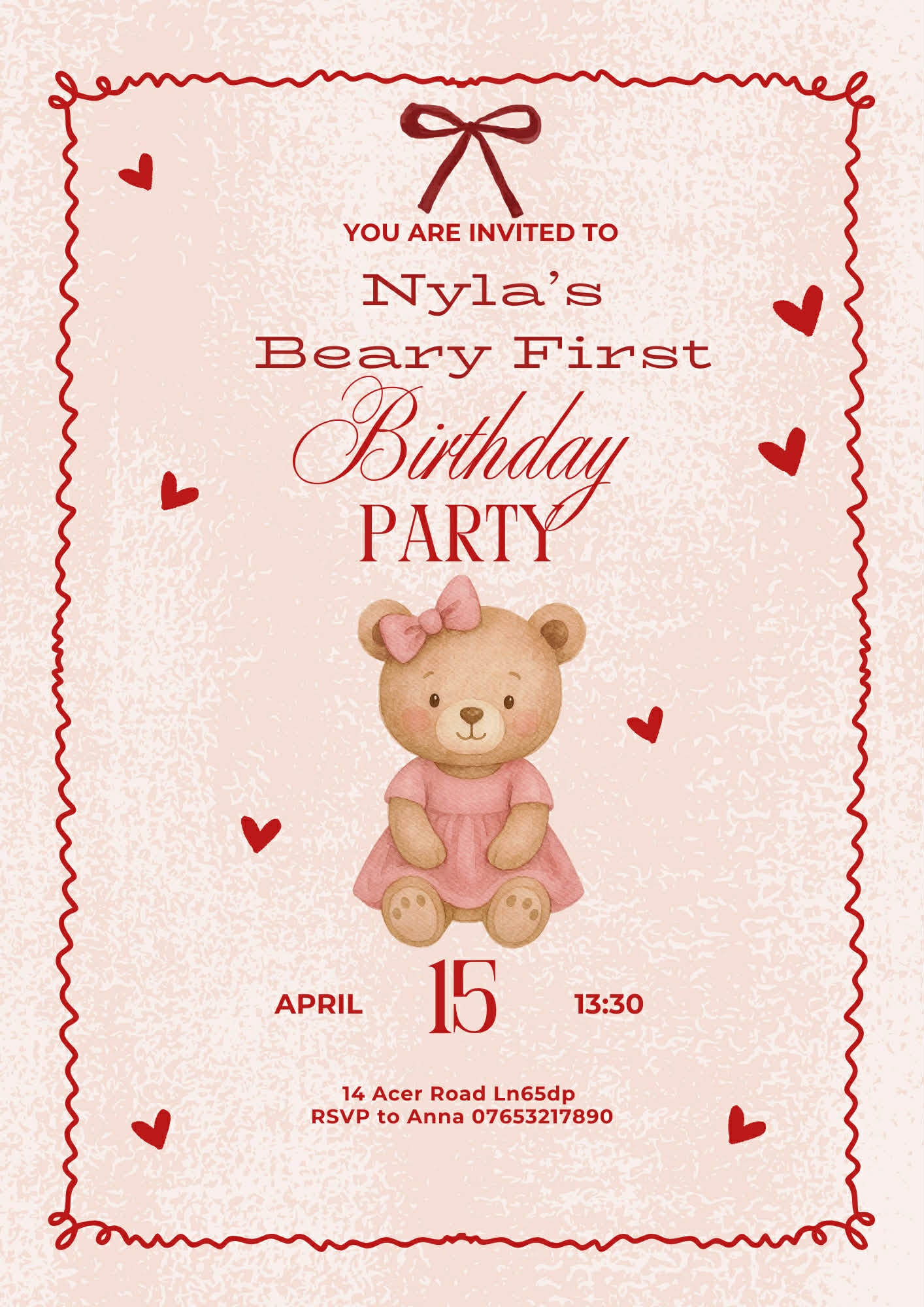Teddy Bear Themed Party Invitations