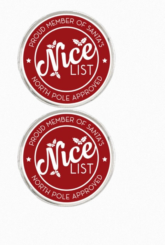Nice List Round Peel & Stick Stickers