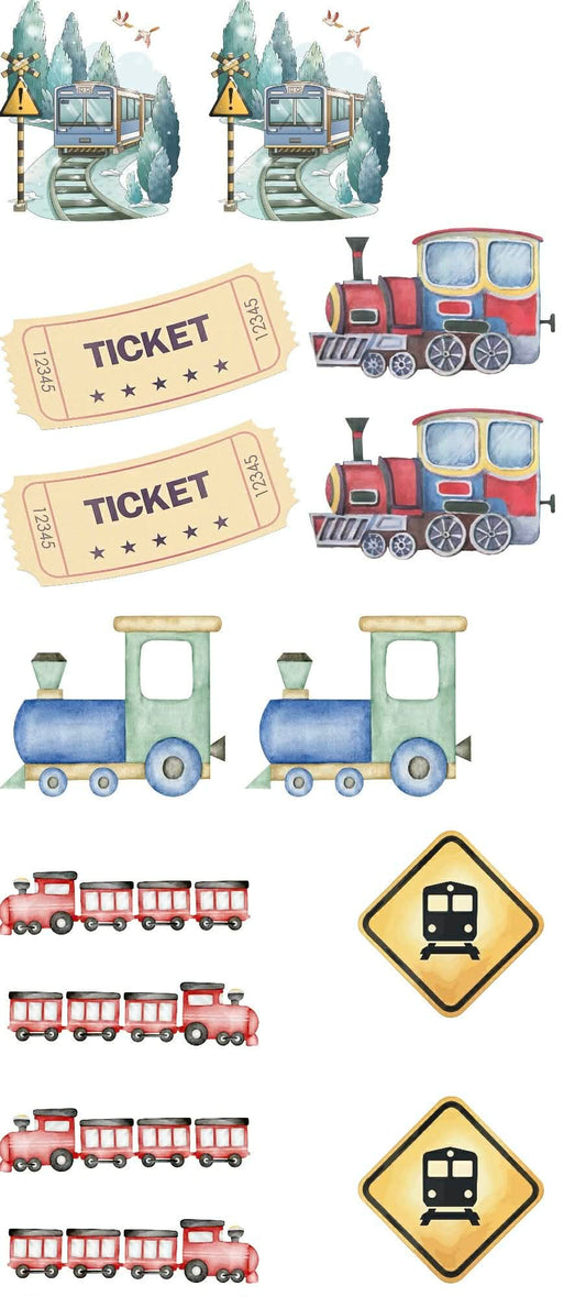 Train Themed Sticker Set Up
