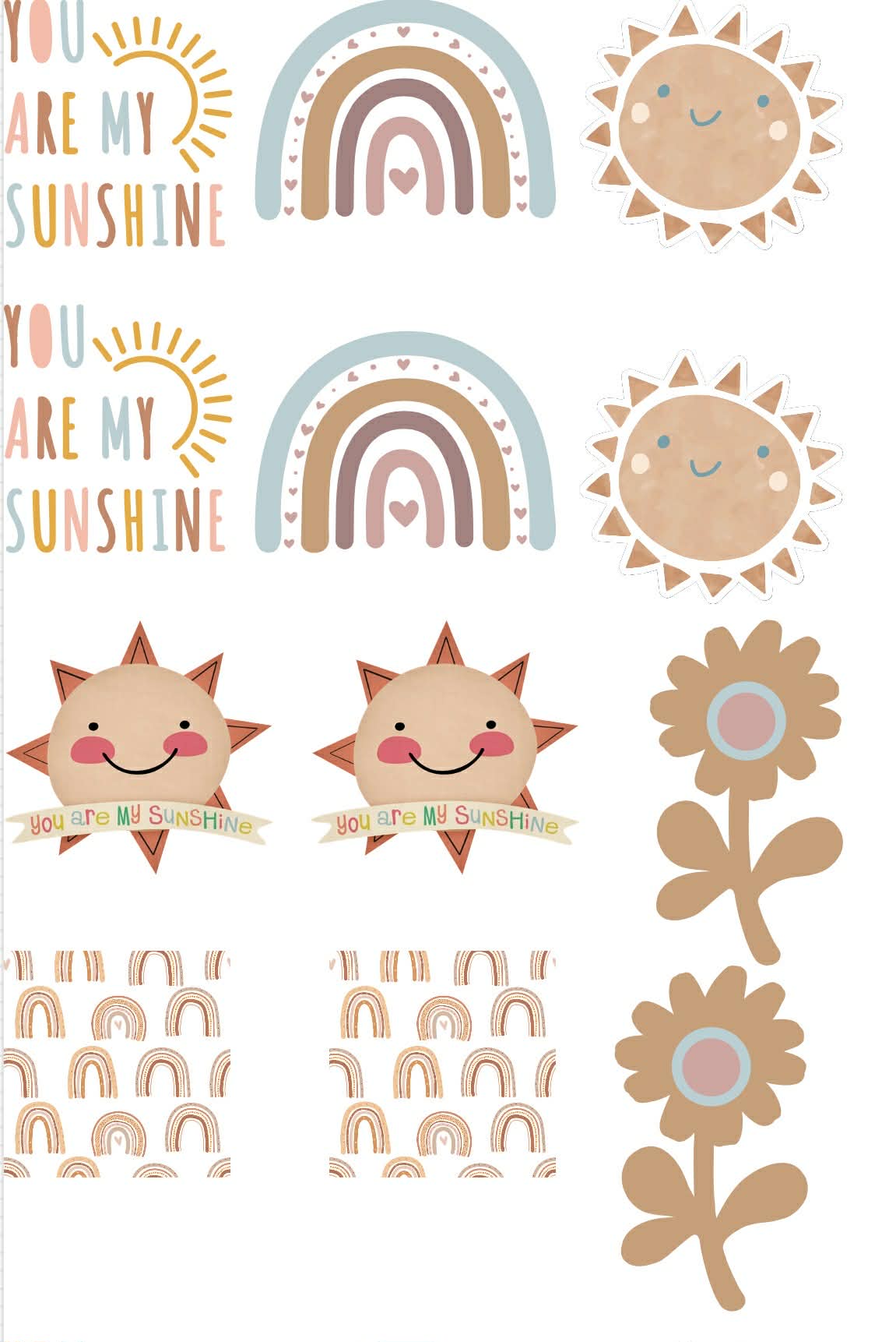 You Are My Sunshine Themed Sticker Set Up