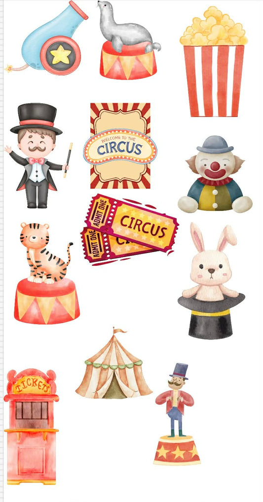 One Big Circus Themed Sticker Set Up