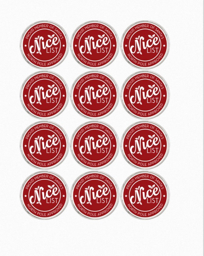 Nice List Round Peel & Stick Stickers