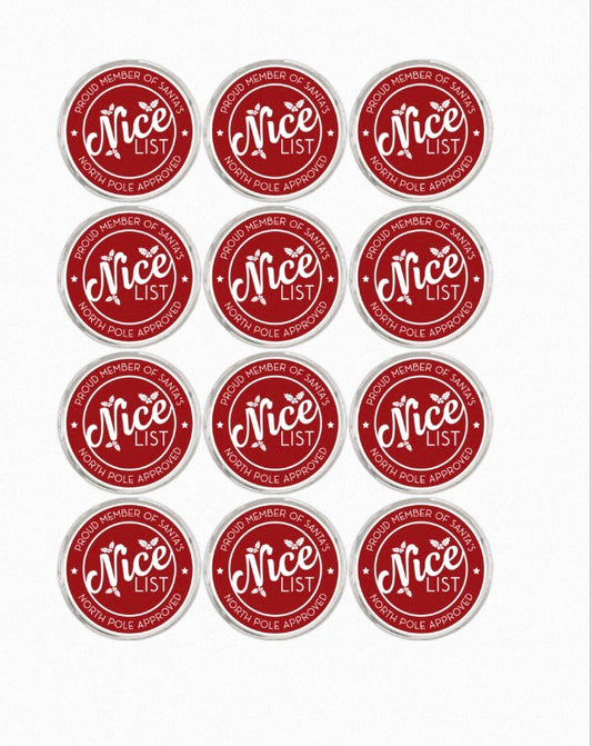Nice List Round Peel & Stick Stickers