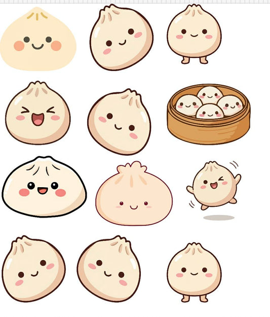 One Little Dumpling Themed Sticker Set Up