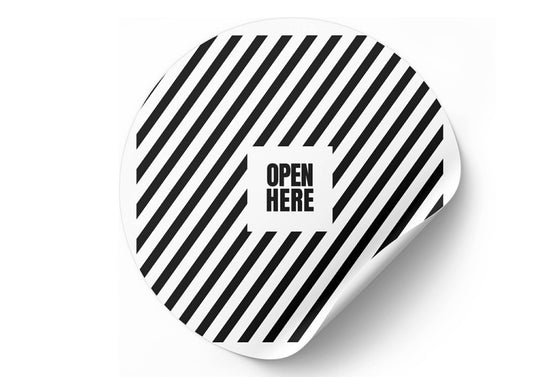 Box Sealing Round Peel & Stick Stickers