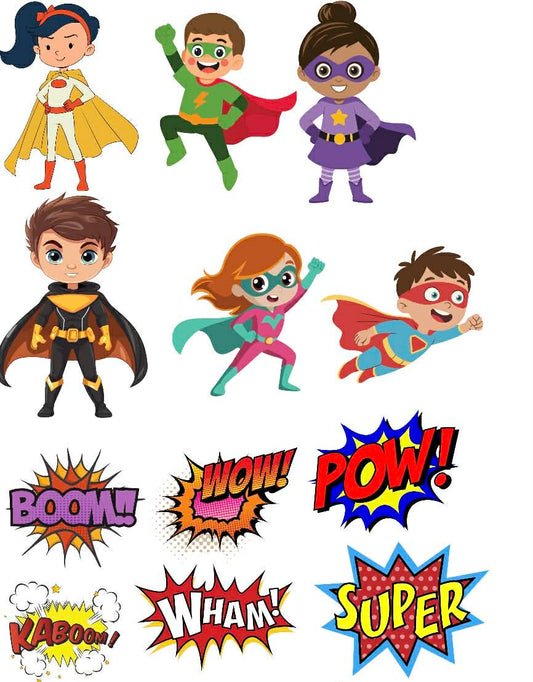 Superhero Themed Sticker Set Up