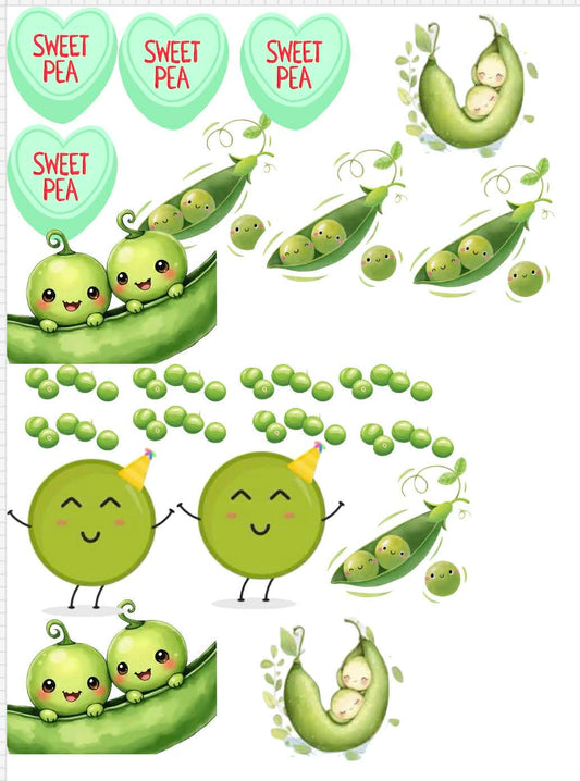 Sweet Pea Themed Sticker Set Up