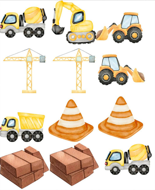 Construction Themed Sticker Set Up