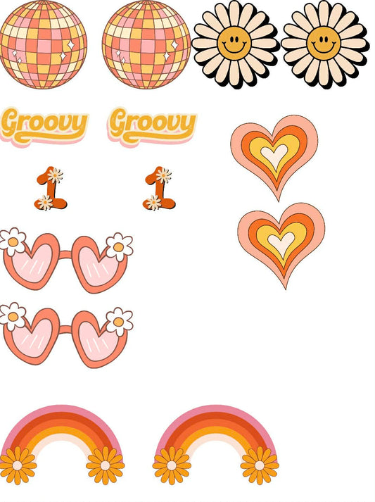 Groovy One Themed Sticker Set Up