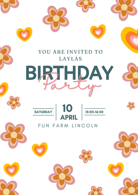 Floral Themed Party Invitations