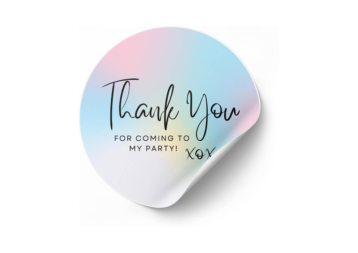 Thankyou For Coming To My Party Round Peel & Stick Stickers
