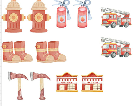 All Fired Up For…. Themed Sticker Set Up